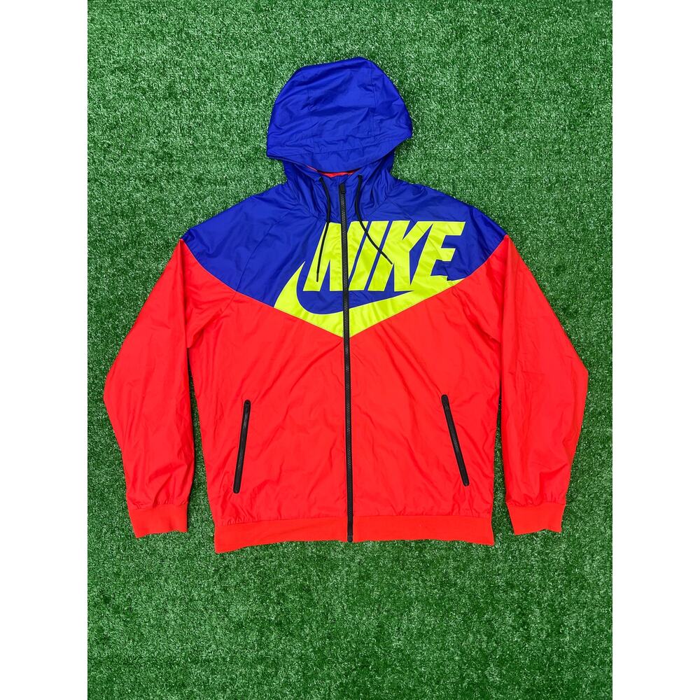 Nike Windrunner Hooded Jacket Red Blue SZ Extra Large
